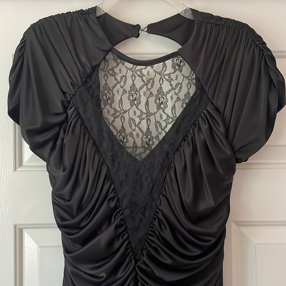 1920s flapper style black dress with exquisite details from the 90s. Made in USA